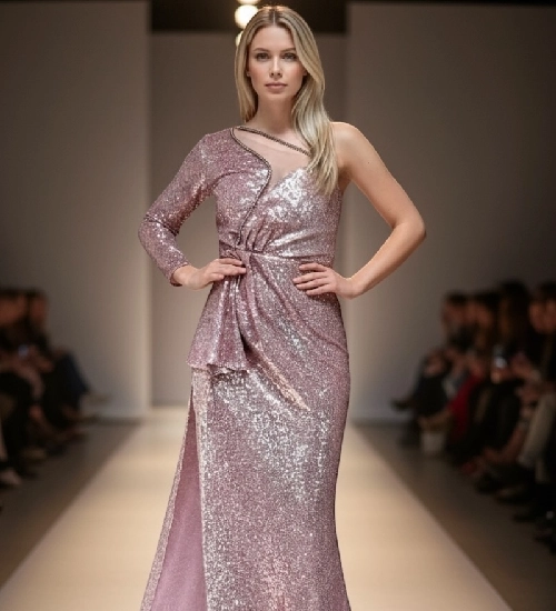 eigne ontwerp jurk paars