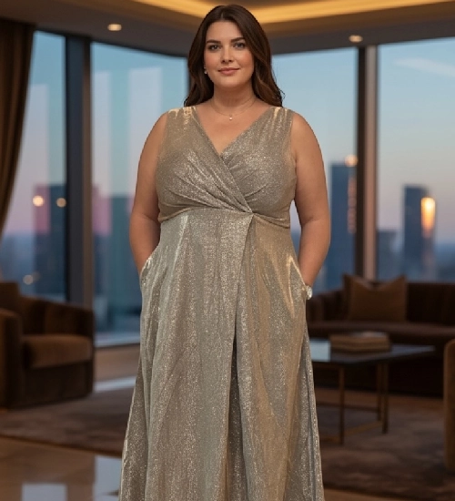 grote maat jurk silver