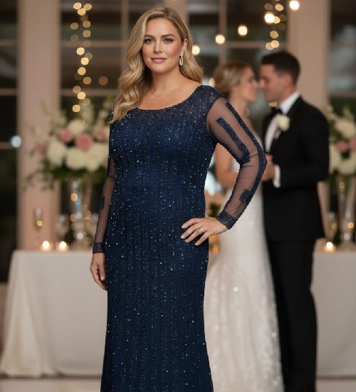 Jurk blauw met glitters