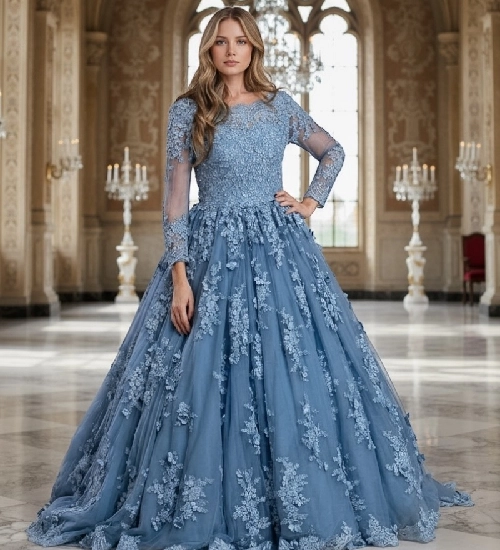 prinsessen jurk blauw